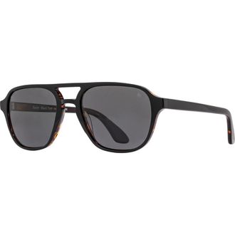 American Optical Racer 55mm Aviator Nylon Polarized in Black Tortoise - Gyn at Nordstrom