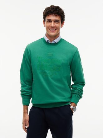 Tommy Hilfiger Mens Embroidered Tonal Logo Sweatshirt - Alaskan Green - XXL