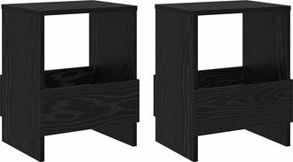 vidaXL Estante De Revistas 2 Uds. Roble Negro 35 X 30 X 45 Cm Vidaxl
