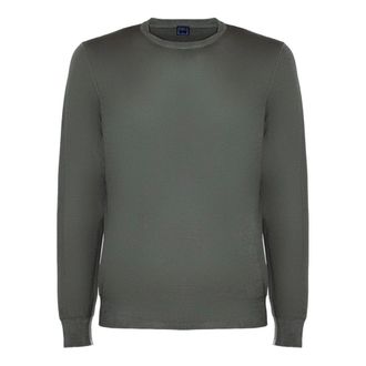 Fedeli Truien & Vesten, Heren, Groen, XL, Wol, Groene Merinowol Crewneck Trui