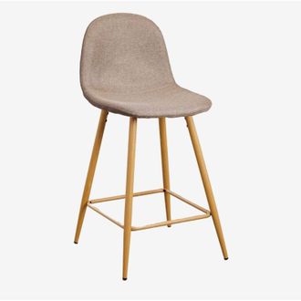 Sklum Taburete Alto Glamm Sklum Gris Topo Madera Natural