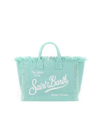 MC2 Saint Barth Medium Cotton Canvas Tote Bag in Water Green