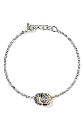 John Hardy Essentials Linked Bracelet in Silver And Gold at Nordstrom, Size Medium