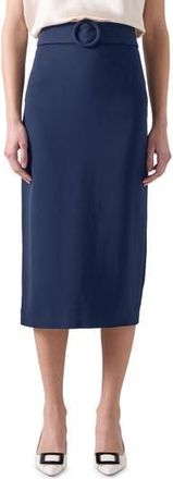 L.k. Bennett Klaudia Belted Midi Pencil Skirt in Navy at Nordstrom Rack, Size 14 Us / 18 Uk