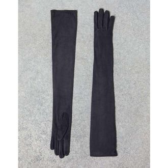 Brunello Cucinelli WomenS Night Sky Long Leather Gloves, Size S