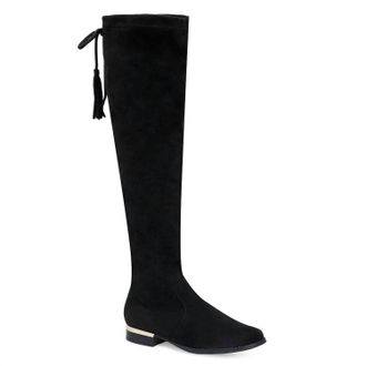 Andrea Womens Over The Knee Low Heel Boots In Black