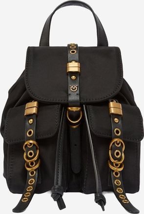Pinko Womens Nylon Backpack Black Backpacks
