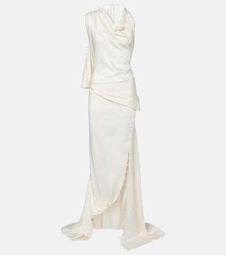 Victoria Beckham Draped cr&ecirc;pe satin gown