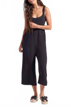 Tribal Womens Button Front Jumpsuit In Black