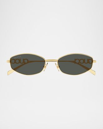 Gucci GG1802S Oval Metal Sunglasses