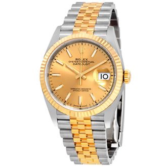 Rolex Datejust 36 Automatic Champagne Dial Mens Steel and 18K Yellow Gold Jubilee Watch 126233CSJ