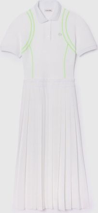 Lacoste polojurk met plooien voor dames in het wit