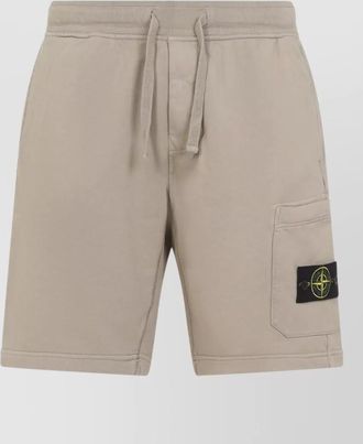 Stone Island cotton shorts desert sand three pocket