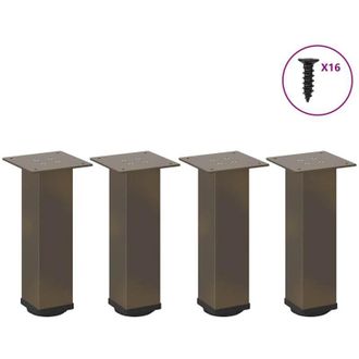 vidaXL Vidaxl - Patas Para Mesa De Centro 4 Unidades Acero Natural 42-44 Cm Acero