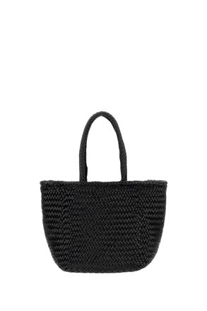 Dragon Diffusion Black Grace Braided Leather Tote Bag