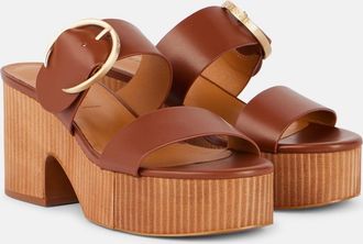 Robert Clergerie Mules Chance in pelle con plateau