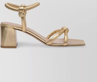 Gianvito Rossi metallic block heel sandals with knotted detail