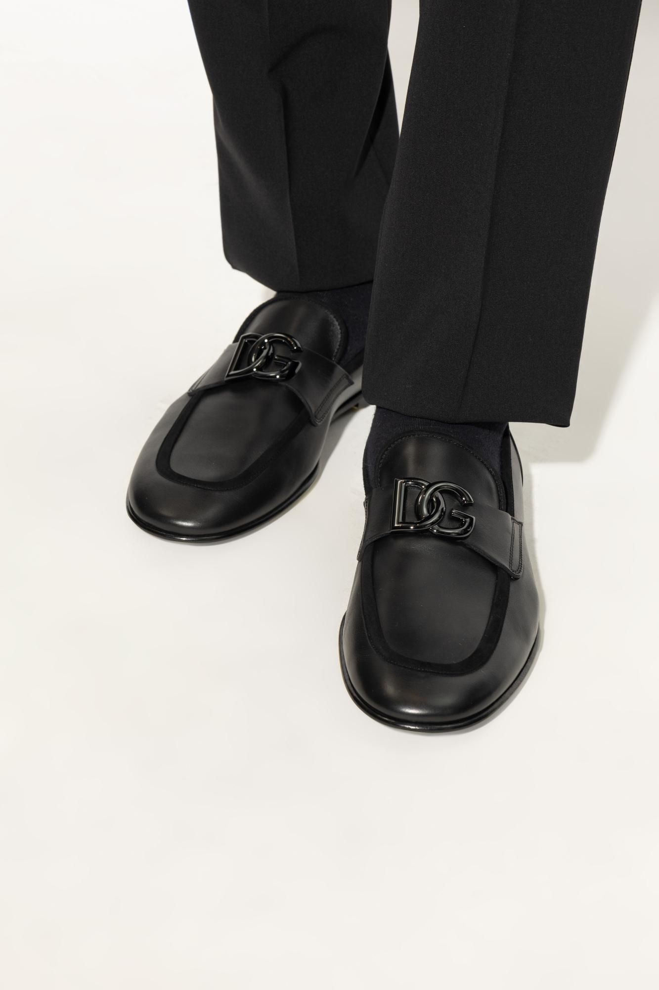 Dolce & Gabbana Erice Leather Slippers - Man Driver Shoes 