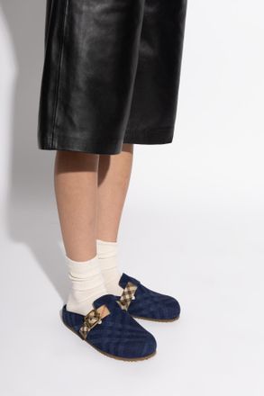 Burberry Urchin Slides, Womens, Navy Blue