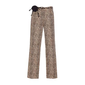 Liu Jo Broeken, Dames, Bruin, W28, Katoen, Beige Broek Aw 25 Comfort Stijl