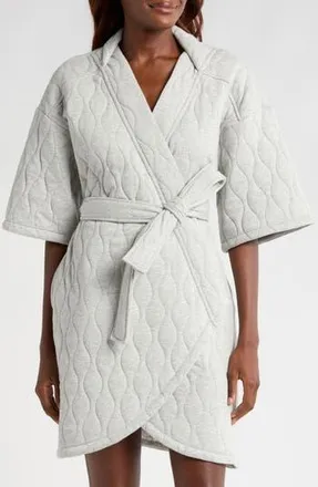 UGG Zellwood Quilted Short Robe in Grey Heather at Nordstrom Rack, Size Medium