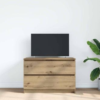 Berkfield Home TV Cabinet Artisan Oak 80x35x54 cm Engineered Wood in Brown | Size: 80 x 35 x 54 cm
