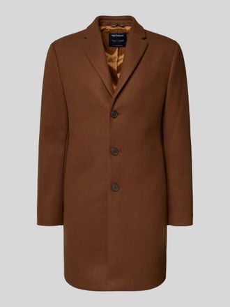 Mc Neal Regular Fit Wollmantel mit Reverskragen in Dunkelbraun, Gr&ouml;&szlig;e XL