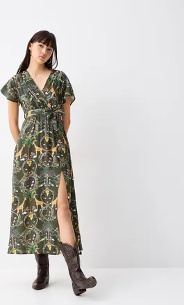 Twik Printed wraparound maxi dress