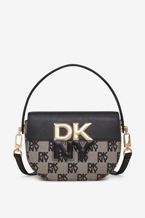 DKNY Echo Small Flap Crossbody Logo Chino Cappuccino
