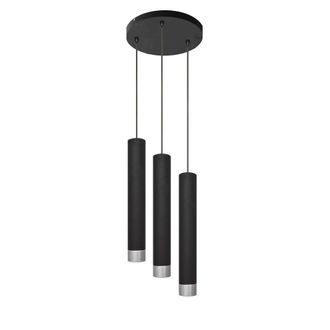 Netlighting Tuba Cluster Pendant Ceiling Light Black Chrome 30cm