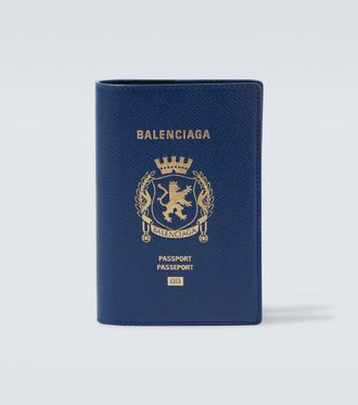 Balenciaga Printed leather passport holder