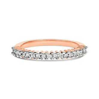 House of Brilliance 10K Rose Gold Plated Sterling Silver 1/3 ctw Diamond Band Ring in Rose Gold Over Silver at Nordstrom, Size 7
