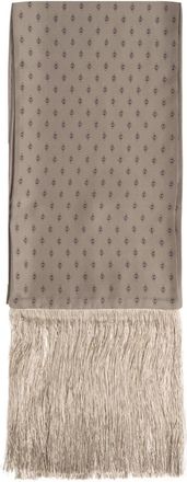 Ferragamo Zijden Sjaal Met Franjes - Heren - Zijden sjaals - Beige - ONE Size - Accessoires