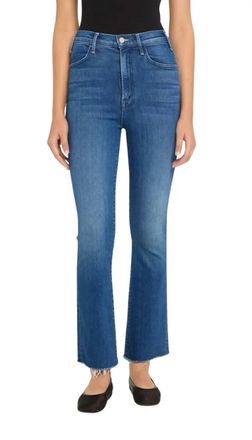 Mother Hustler Flood Fray Jeans In Whatever You Want