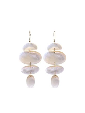Ten Thousand Things 18K yellow gold oval-totem earrings - women - Mother of Pearl/18kt Yellow Gold - One Size - Neutrals