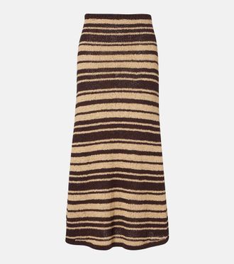 Faithfull The Brand Micah striped cotton-blend maxi skirt
