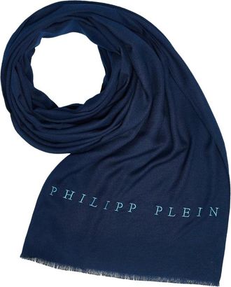 Philipp Plein Winter Sjaal - Heren - Accessoires - Blauw - Maat: ONE Size