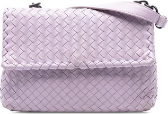 Bottega Veneta Pre-owned Womens Small Nappa Intrecciato Olimpia Shoulder Bag - Lilac Leather - One Size