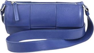 Bottega Veneta Pre-owned Vintage Crossbody Tas - Dames - Vintage Schoudertas - Blauw - ONE Size - Leer - Vintage