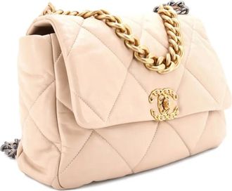 Chanel 19 Flap Bag Quilted Leather Large crossbody bag - Toni neutri