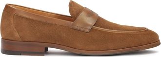 Kazar Bruine loafers van su&egrave;de met perforaties - Heren - Loafers - Bruin - 41 EU - Su&egrave;de - Schoenen