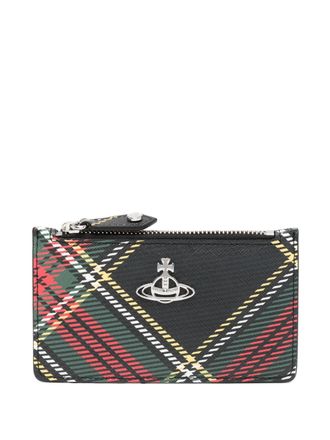 Vivienne Westwood Orb-plaque card holder - women - Leather - One Size - Black