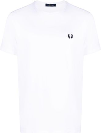 Fred Perry logo-embroidered cotton T-shirt - men - Cotton - M - White