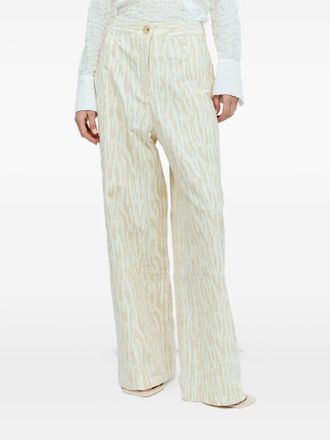 Song for the Mute zebra-print trousers - Neutrals