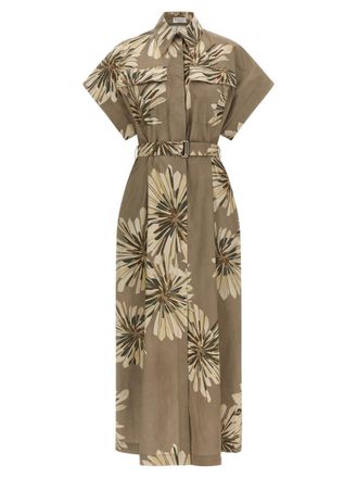 Brunello Cucinelli Green Chemisier dress