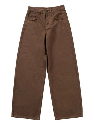 Uma Wang frayed-edge jeans - women - Cotton/Polyester - S - Brown