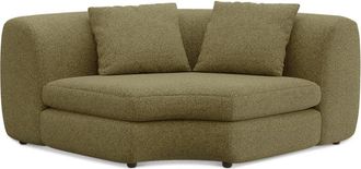 Castlery Fable Corner Sofa Customized, Performance Boucle Moss, Spill Resistant, Ultra Deep Seats for Castlery