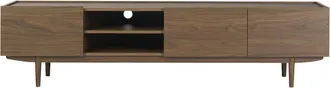 Miliboo Miliboo - Mueble Tv Con Puertas De Madera Oscura 180 Cm Sanaa