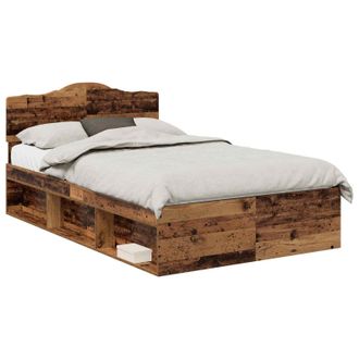 vidaXL Struttura Del Letto Legno Vecchio 120 X 190 Cm Pino Massello Vidaxl