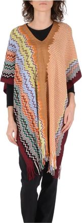 Missoni Capes, female, Multicolor, Size: ONE SIZE Multicolor Wool Poncho